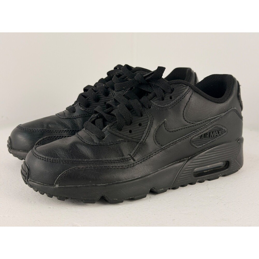 Nike Air Max 90 Leather Triple Black 7Y / Womens 8.5 Sneakers EU 40 833412-001